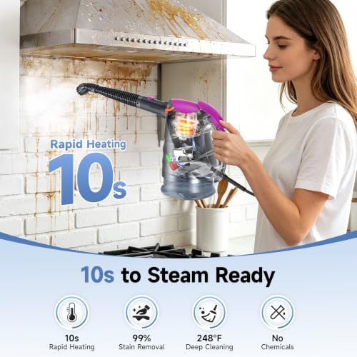 CozyCub 2-in-1 Steam Mop and Detachable Handheld Steam Cleaner with 8 Accessories