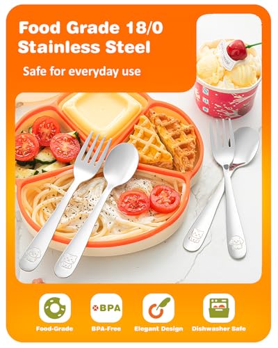 8-Piece Toddler Utensils Set - Child-Sized Stainless Steel Silverware