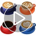 Yundu 10oz Matte Dark Ceramic Latte Cup & Saucer Set - Pack of 4