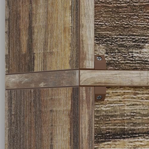 70-Inch 6-Tier Tall Bookshelf Set of 2, Industrial Wood Display Shelves