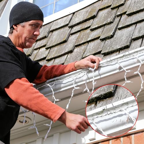 50 Pcs Metal Gutter Hooks for Outdoor String Lights, Corkscrew Design