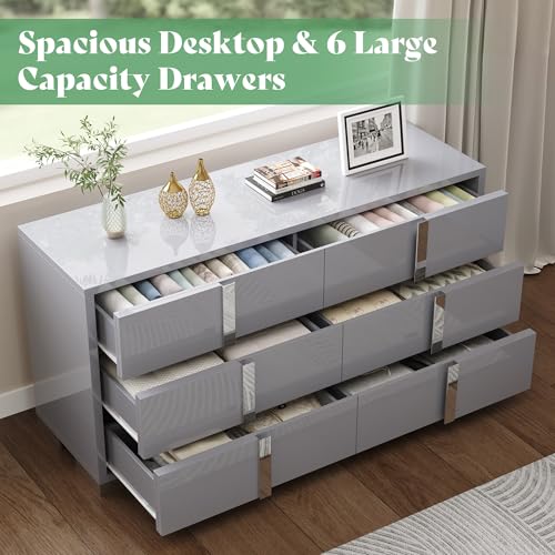4-Piece Modern Bedroom Furniture Set with High Gloss Storage Drawers