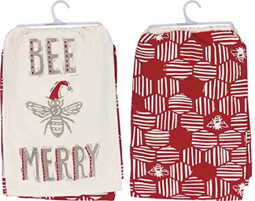 Primitives by Kathy Bee Merry Christmas Kitchen Dish Towel Set, Small