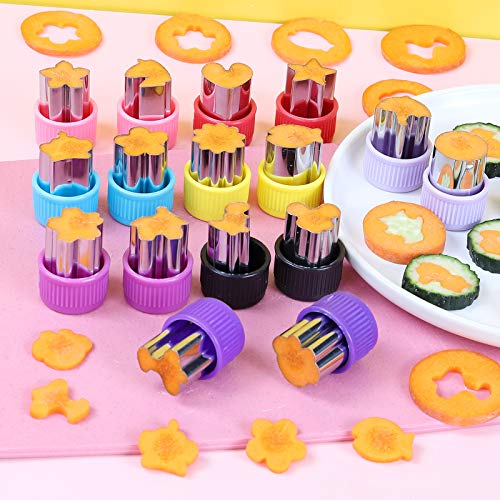 30 Pack Mini Cookie Cutter Set for Fruit, Vegetable and Dough Shapes