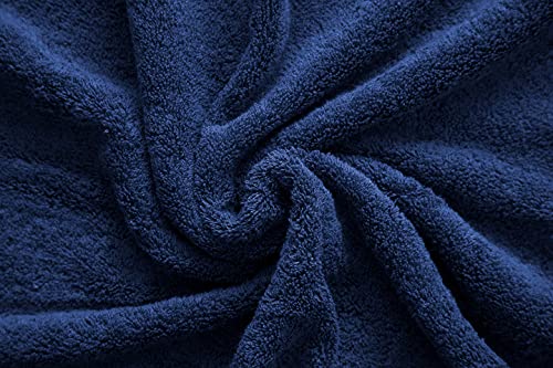 American Veteran Turkish Hand Towels Set of 4 Navy Blue Cotton