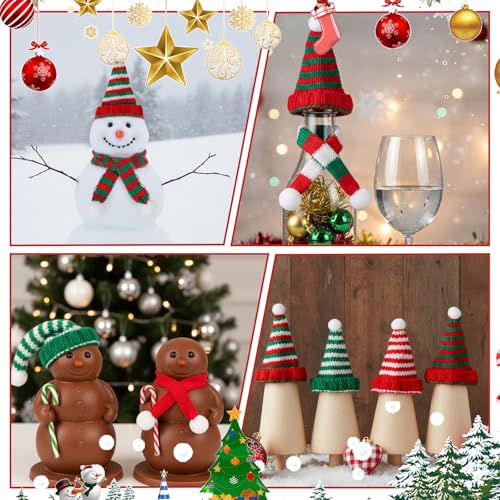 Mini Knit Hats and Scarves Set - Festive Christmas DIY Craft Accessories