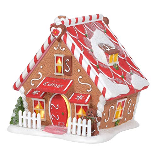 North Pole Village Ginger's Cottage Illuminated Porcelain Christmas Building