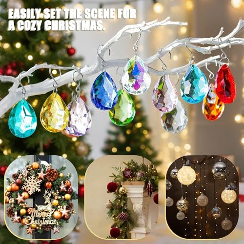 300 Pack Mini Stainless Steel S Hooks for Chandelier Crystals & Suncatchers