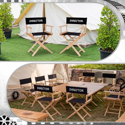2-Set Director Chair Replacement Canvas Cover, Black Seat and Back Set