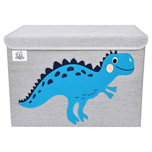 Large Foldable Fabric Toy Chest with Lid - Dinosaur Animal Storage Bin