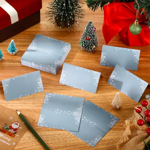 Winter Snowflake Place Cards Set of 100 - Table Name Cards for Parties & Events