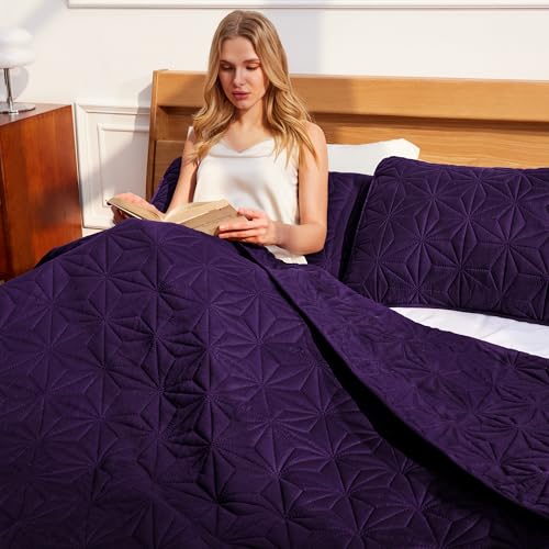 Whale Flotilla King Quilt Bedding Set - 3-Piece Lightweight Bedspread