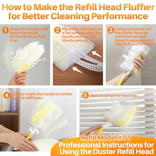 Disposable Electrostatic Duster Set - 2 Handles & 24 Heavy-Duty Refills