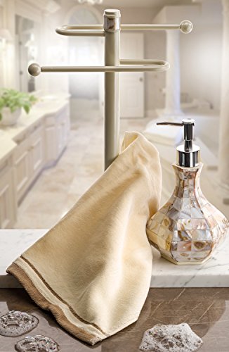 100% Cotton Velour Fingertip Towels - 4-Pack Cream Decorative Hand Towels