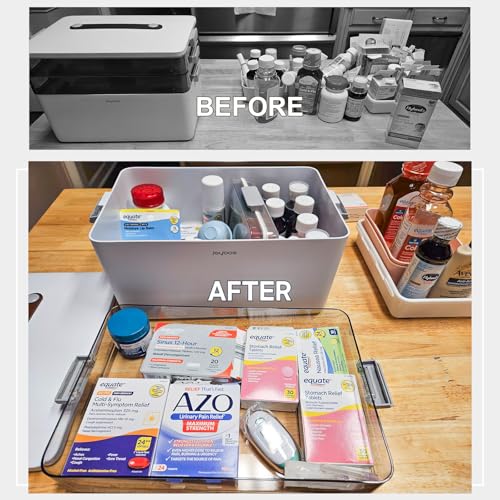 3-Tier Portable Medicine Storage Box, First Aid Organizer with Handle