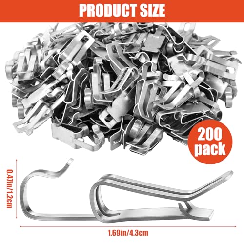 200 Pcs Metal Gutter Hooks for Outdoor String Lights & Holiday Decor