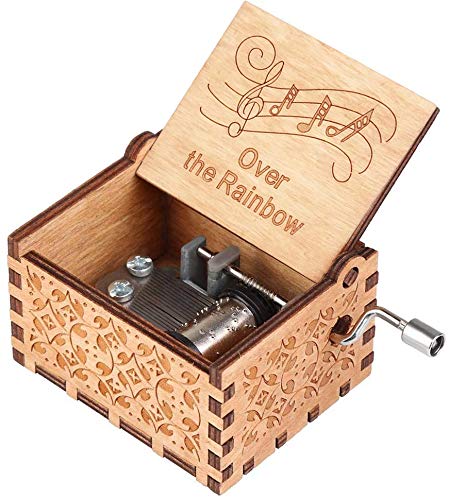 Wooden Over the Rainbow Hand Crank Music Box - Keepsake Gift
