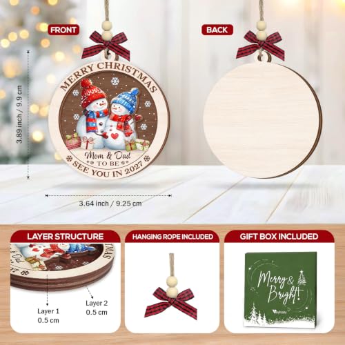 Mom and Dad to Be Christmas Ornament - New Parents Gift for Couples, Baby Announcement Keepsake