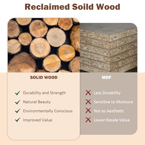 59-Inch Reclaimed Solid Wood Console Table, 2-Tier Rustic Entryway Table