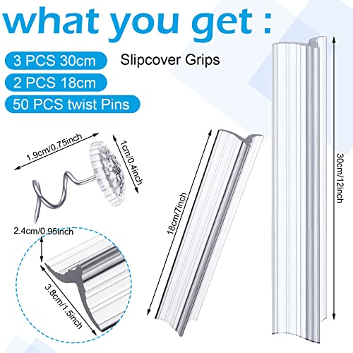 Couch Slipcover Tuck Grips & Bed Skirt Pins - 55 Pieces