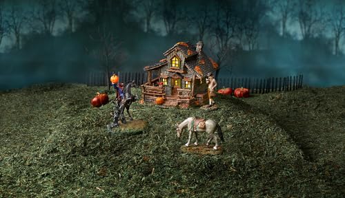 Sleepy Hollow Lit Halloween Village House, 6.5-Inch Hand-Painted Ceramic