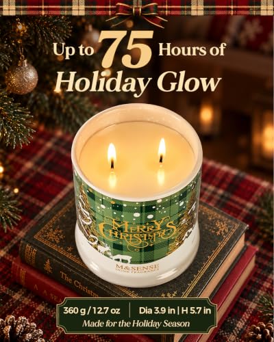 Pine Balsam Fir 2-Wick Soy Candle, 12.7oz—M&SENSE Christmas Glass Jar