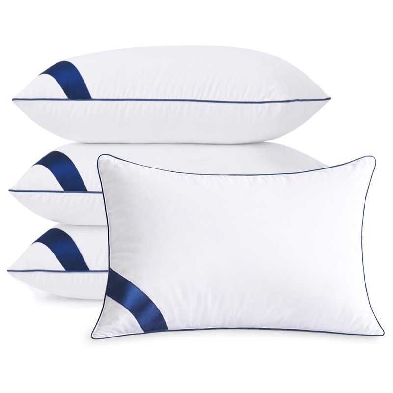 Meoflaw Pillows Standard Size Set of 4,Soft Microfiber Standard Pillows with Hollow Fiber,Hotel Quailty Bed Pillows for Sleeping 4 Pack for Back,Stomach Sleeper