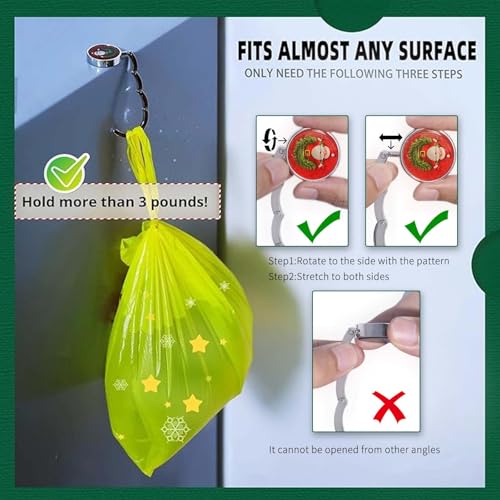 Set of 4 Foldable Christmas Stocking Holders for Mantle, Heavy Duty Metal Hooks