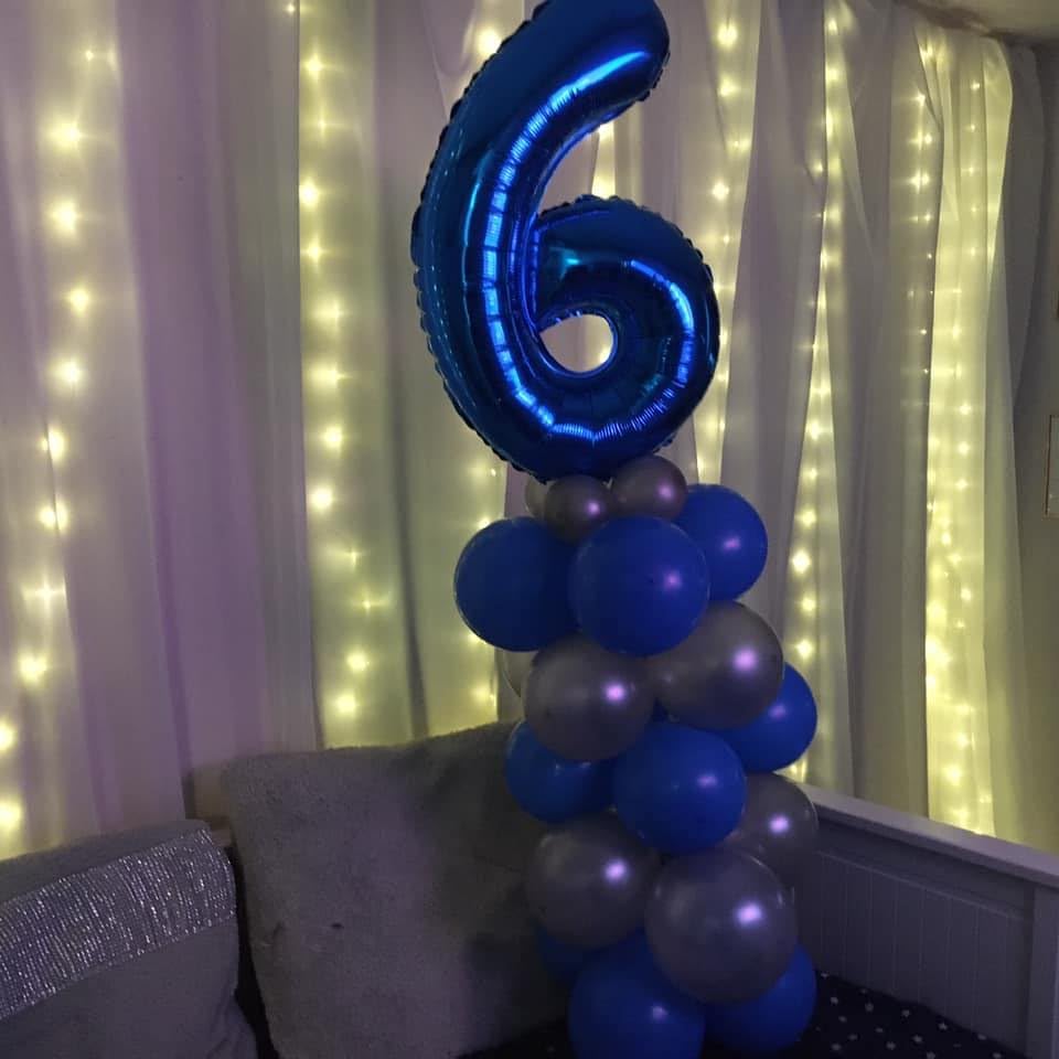 Night Blue Number 6 Balloon - 40 Inch Birthday Decoration for 6th Birthday Party Supplies