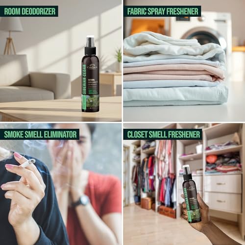 Natural Cedar Odor Eliminator Spray for Home, Closets, and Pet Odors