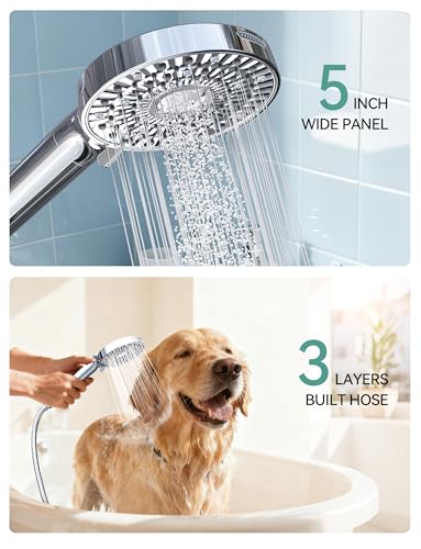 Magichome Filtered Handheld Shower Head with 10 Spray Modes & Hose