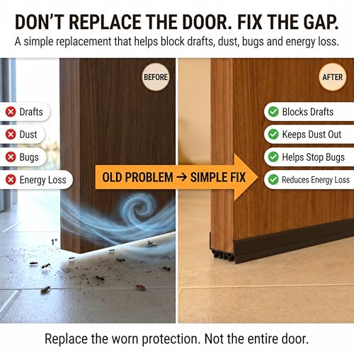 Exterior Door Bottom Sweep 36 Inch - Heavy Duty uPVC Draft Stopper