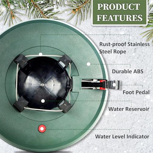 Blissun X-Large Christmas Tree Stand with Water Reservoir & Fast Clamp - Fits up to 8FT Trees