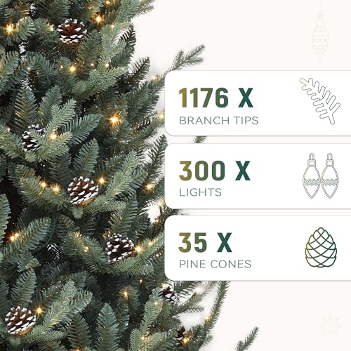 6ft Pre-Lit Artificial Blue Spruce Christmas Tree with Remote & 11 Light Modes
