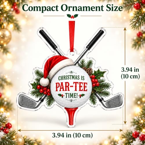 Golf Christmas Ornaments Acrylic Decor for Holiday Tree - Fun Golf Theme