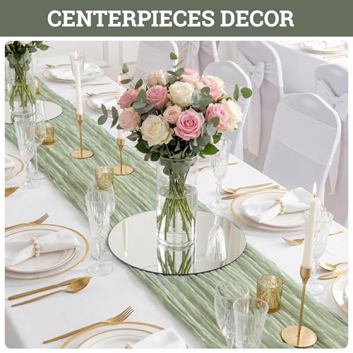 12-Inch Round Acrylic Mirror Centerpieces for Tables - Set of 12
