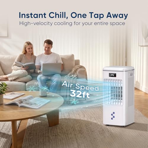 Portable Evaporative Air Cooler Fan 2-Gallon Tank 3 Speeds Remote