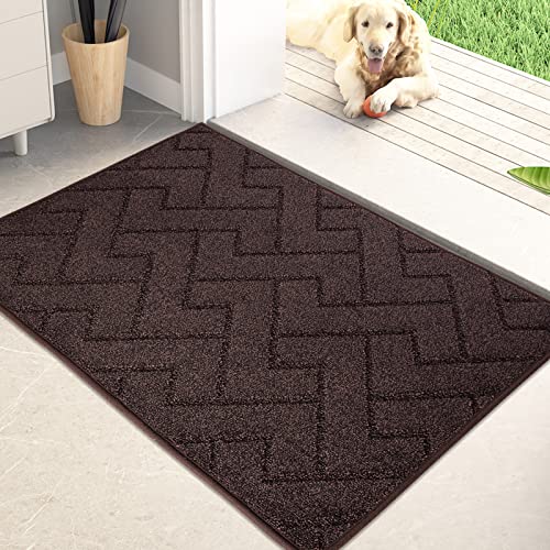 Dirt Trapping Indoor Door Mat, 24" x 35.5" Non-Slip Washable Entryway Rug