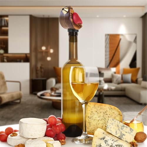 Singing Bird Wine Bottle Pourer - Chirping Spout for Wine & Spirits, Red