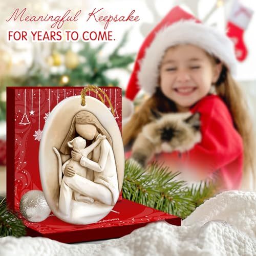 Veryhomy 2026 Cat Christmas Ornament - Cat Lover Gift, Ceramic Cat with Ribbon