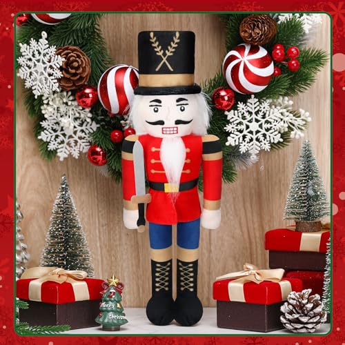 12-Inch Christmas Nutcracker Soldier Plush Doll for Holiday Table Decor