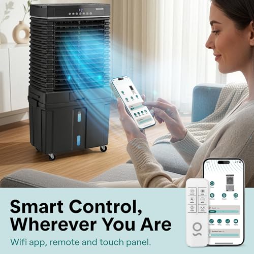 Portable Evaporative Swamp Cooler 3200 CFM 50L Water Tank with Wi-Fi