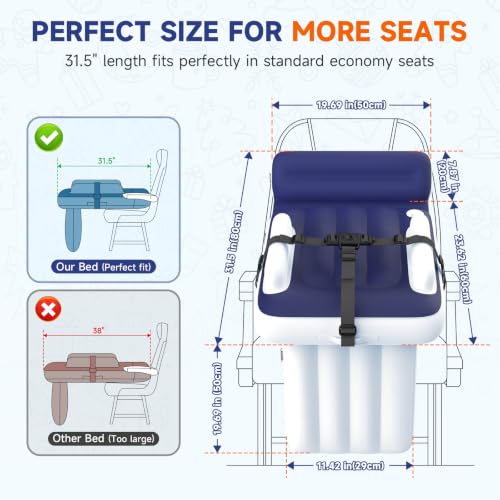 Inflatable Toddler Airplane Bed - Portable Kids Travel Bed with Cup Holder