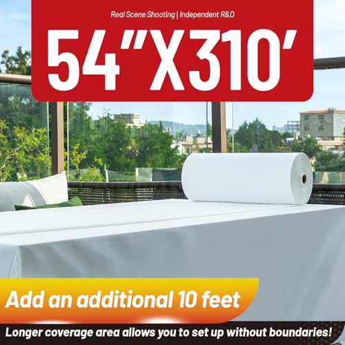 Disposable White Plastic Tablecloth Roll with Sliding Cutter, 310ft x 54in