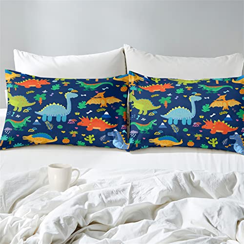 Cute Cartoon Dinosaur Bedding Set - Full Size Comforter with Pillowcases