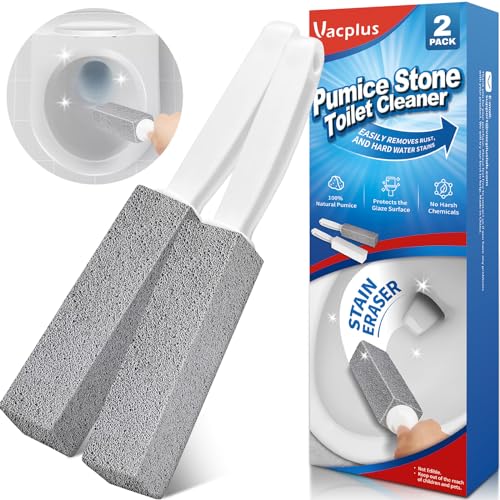 Pumice Stone Toilet Bowl Cleaner Brush with Long Handle - 2 Pack