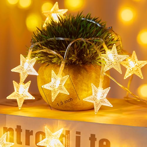 Minetom 17 ft 50 LED Star String Lights Battery Operated Fairy Lights