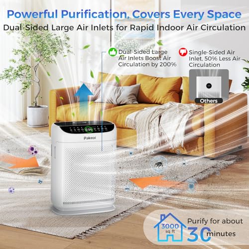 Large Room HEPA Air Purifier with Dual Air Intake and Sleep Mode