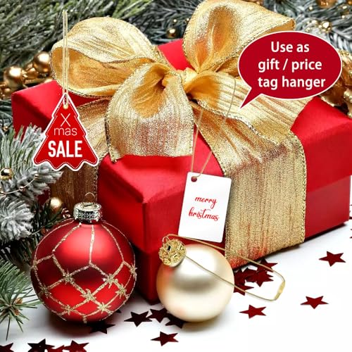 100 Pcs Gold Christmas Ornament Hangers with Snap Fasteners