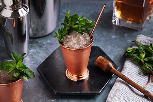 Sol Living Copper Mint Julep Cups Set of 4 - 12 oz Stainless Steel Barware